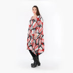  A-Form Bigshirt von AKH Fashion aus Materialmix, 1511.07108, Rot/Weiß/Schwarz, Abstrakt