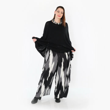 AKH Fashion Hose in gerader Form, aus Viskose, 1530.07125, Schwarz/Grau/Weiß, Schick