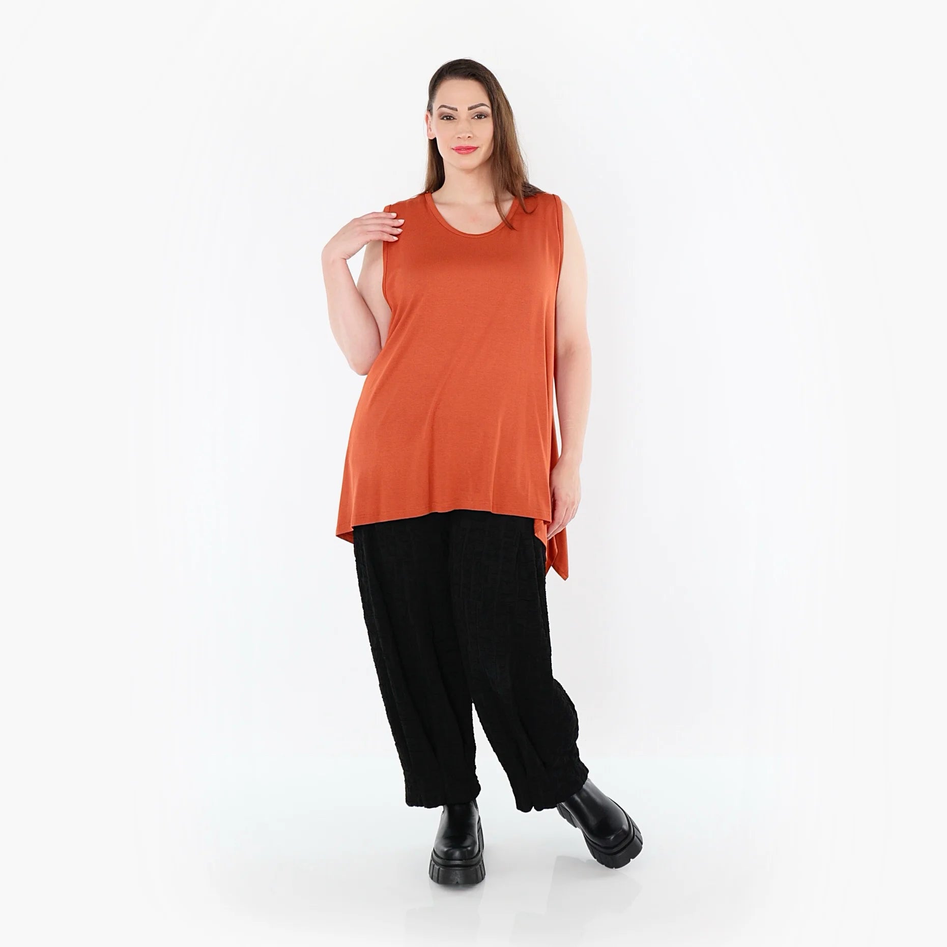 A-Form Top von AKH Fashion aus Viskose, 1531.03071, Rost, Ausgefallen, Zeitlos, Schick