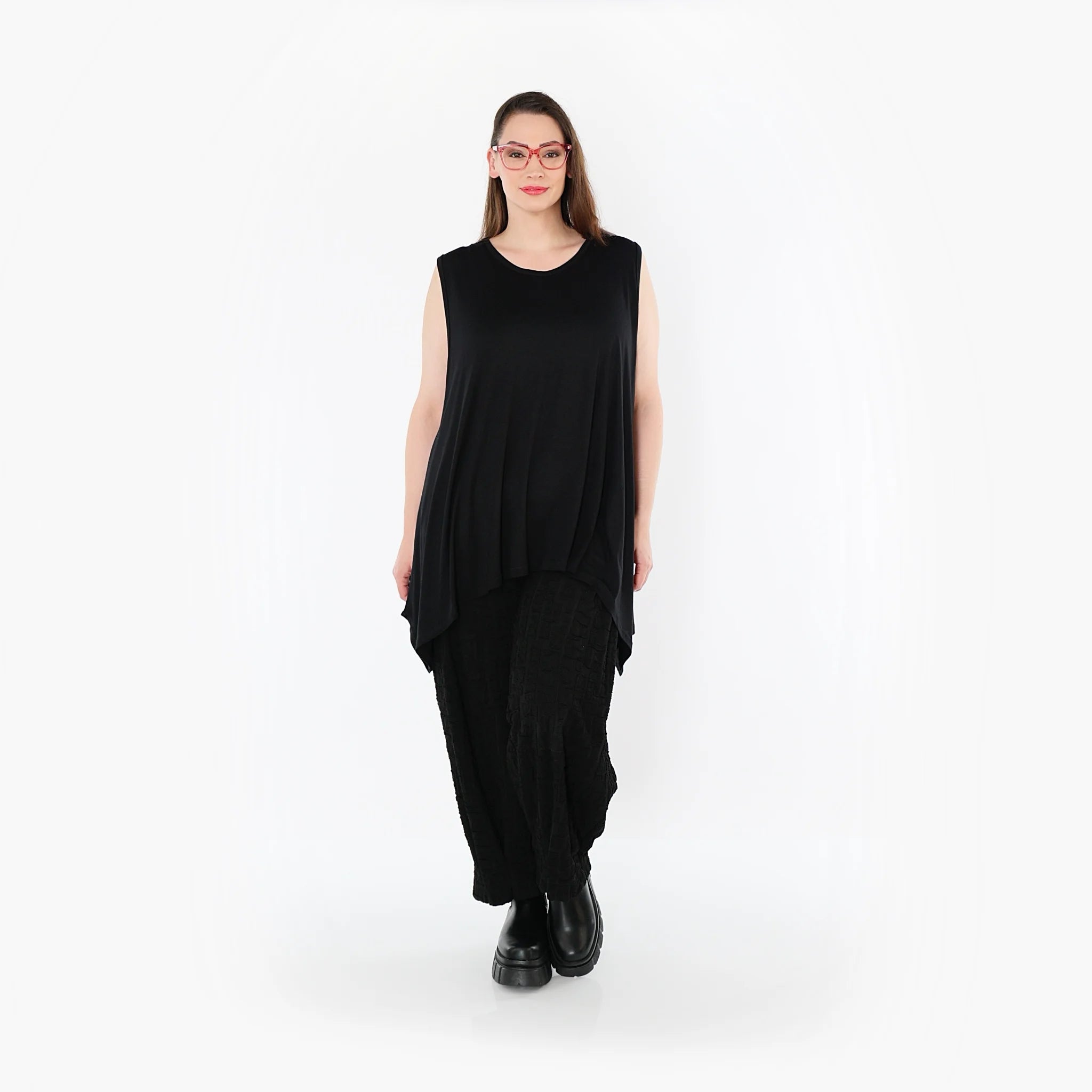  A-Form Top von AKH Fashion aus Viskose, 1531.03071, Schwarz, Ausgefallen, Zeitlos, Schick