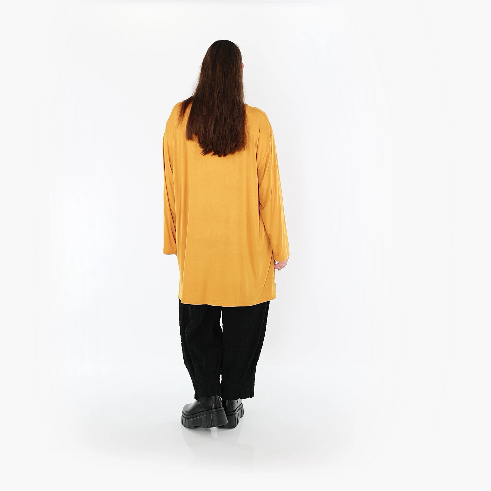  AKH Fashion Bigshirt in gerader Form, aus Viskose, 1531.07054, Senf, Ausgefallen, Zeitlos
