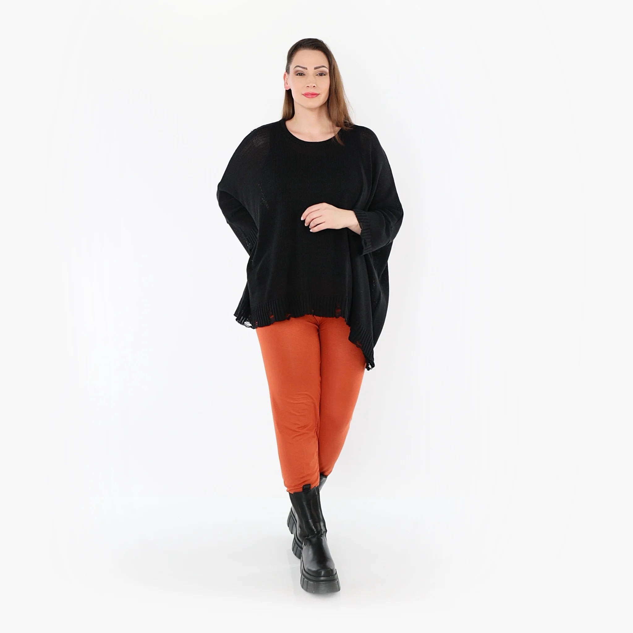 AKH Fashion Leggings in gerader Form, aus Viskose, 1531.0P100, Rost, Ausgefallen, Zeitlos