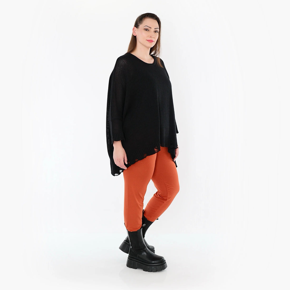 AKH Fashion Leggings in gerader Form, aus Viskose, 1531.0P100, Rost, Ausgefallen, Zeitlos