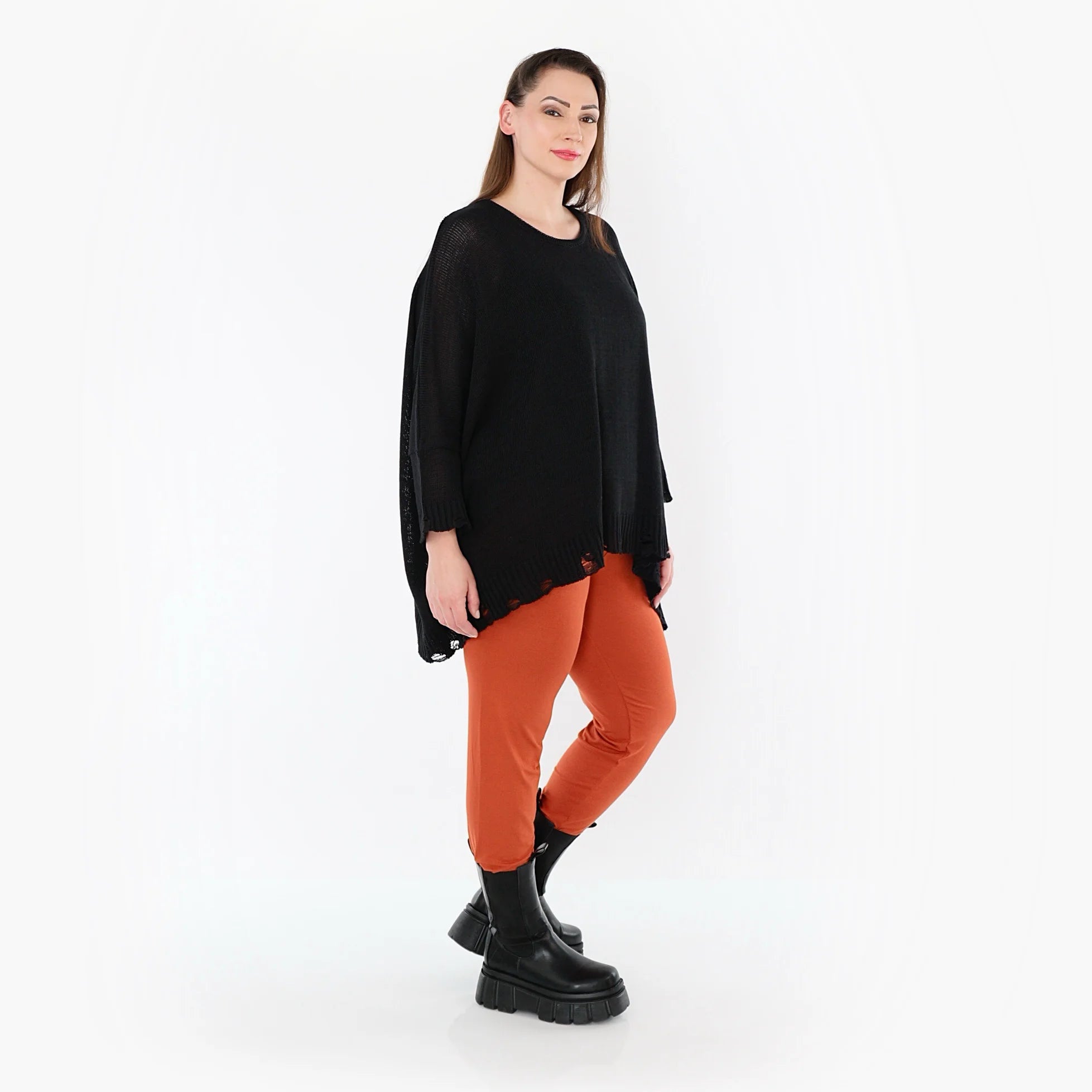 AKH Fashion Leggings in gerader Form, aus Viskose, 1531.0P100, Rost, Ausgefallen, Zeitlos