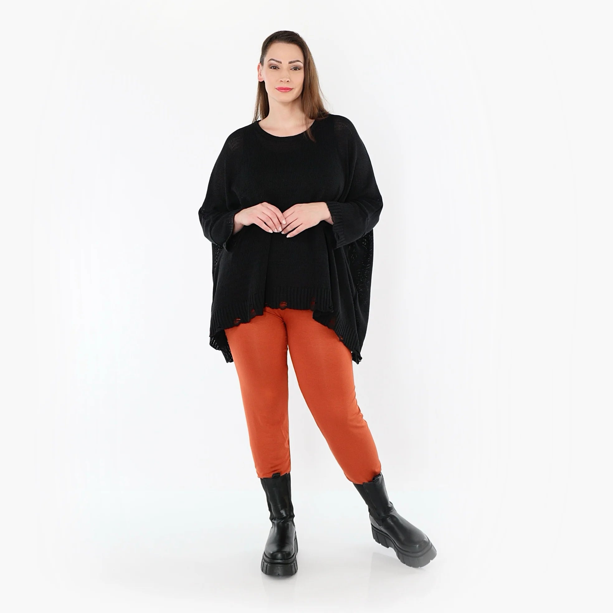 AKH Fashion Leggings in gerader Form, aus Viskose, 1531.0P100, Rost, Ausgefallen, Zeitlos