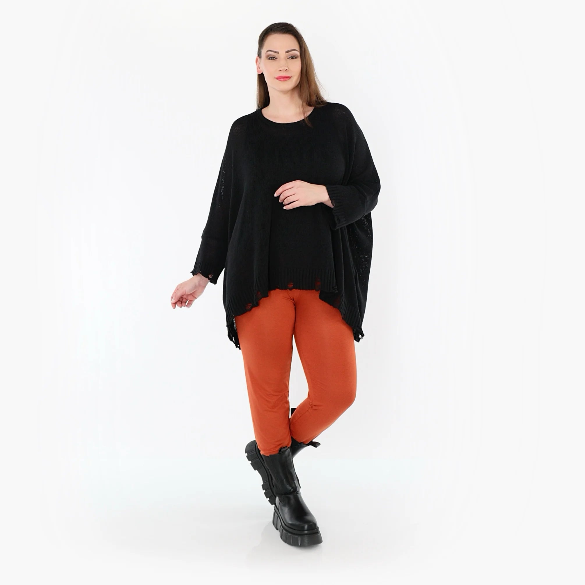 AKH Fashion Leggings in gerader Form, aus Viskose, 1531.0P100, Rost, Ausgefallen, Zeitlos