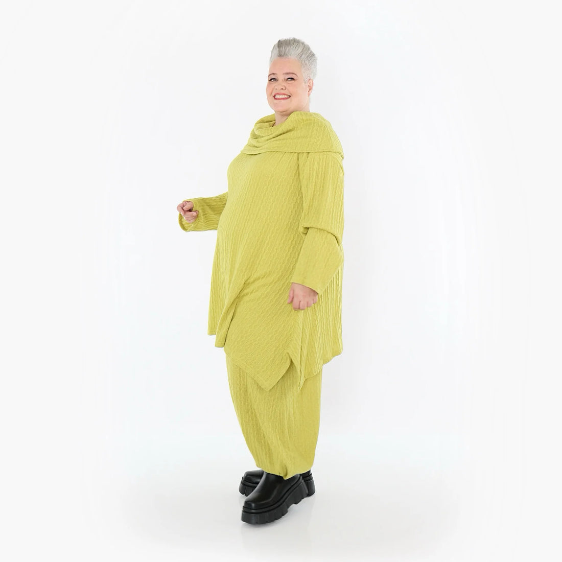  Ballonhose von AKH Fashion aus Materialmix, 1532.05920, Lime, Wellen, Ausgefallen, Zeitlos