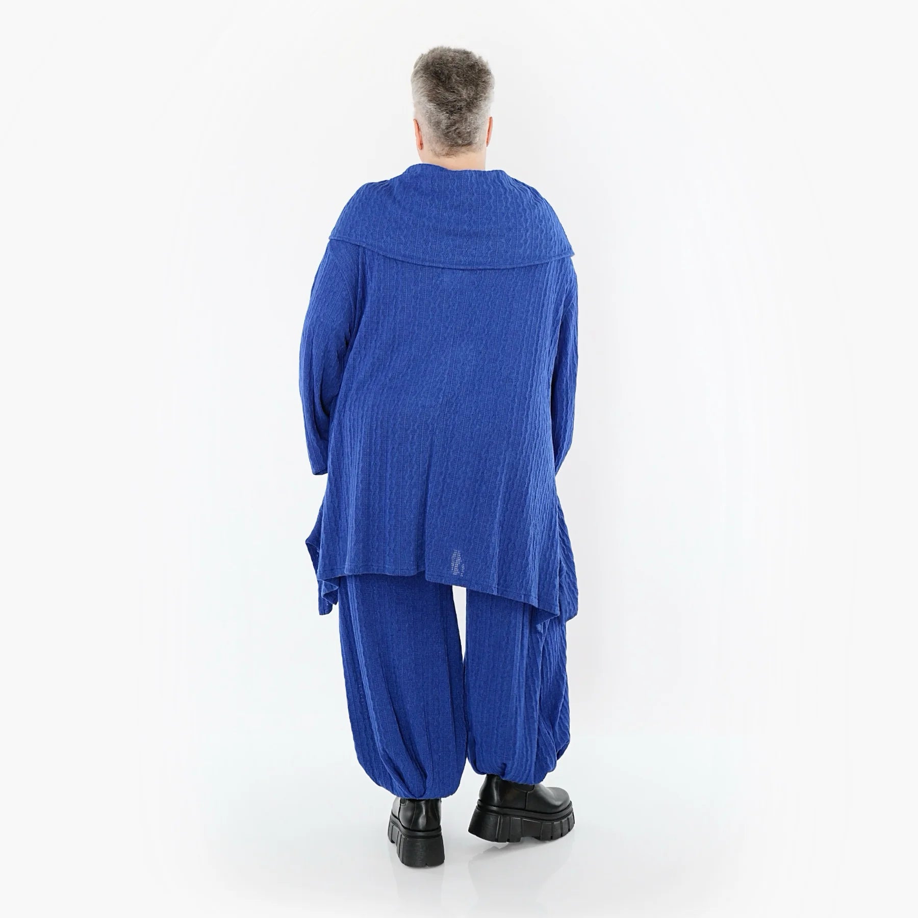 A-Form Bigshirt von AKH Fashion aus Materialmix, 1532.07145, Royalblau, Wellen, Ausgefallen