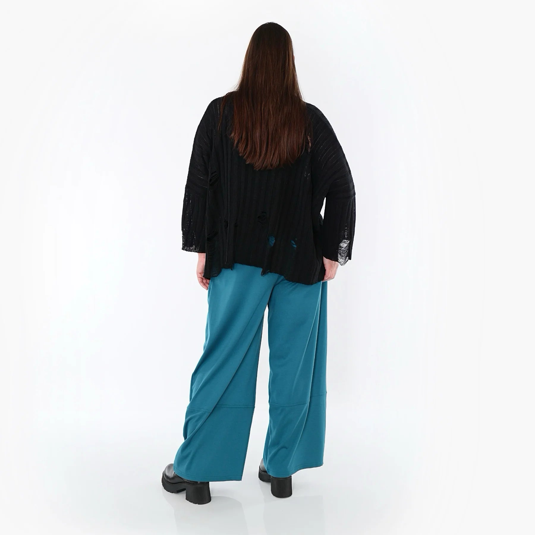  Marlene Hose von AKH Fashion aus Materialmix, 1536.00122, Petrol, Ausgefallen, Zeitlos