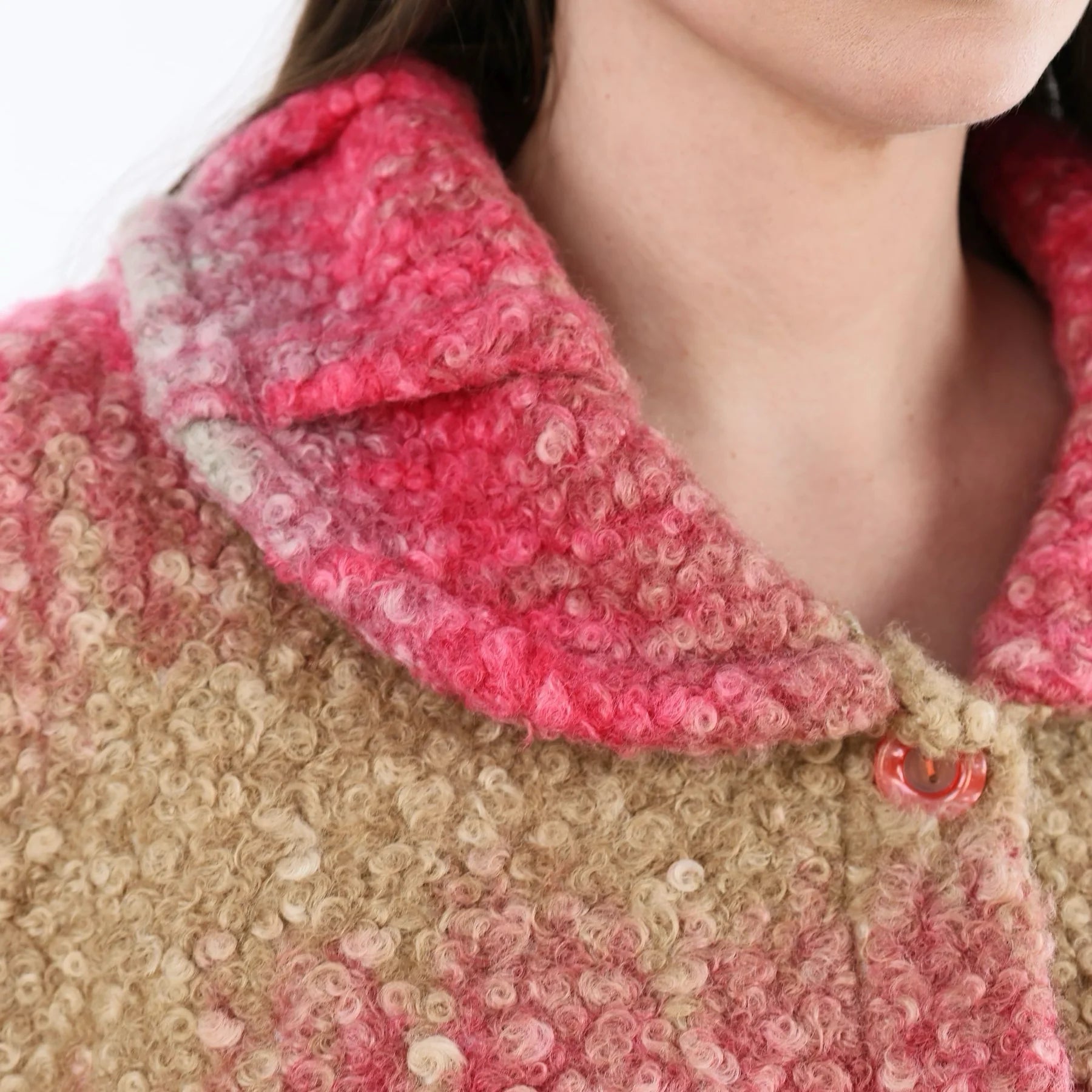  A-Form Jacke von AKH Fashion aus Polyester, 1543.05458, Sand/Fuchsia, TwoTone, Schick