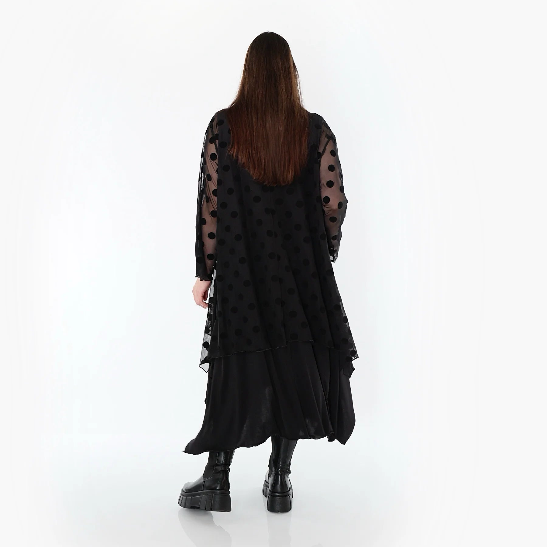  A-Form Bigshirt von AKH Fashion aus Polyester, 1544.03371, Schwarz, Punkte, Ausgefallen