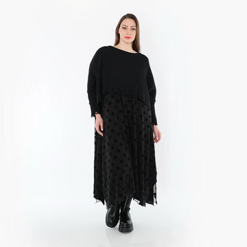  A-Form Tunika von AKH Fashion aus Polyester, 1544.05927, Schwarz, Punkte, Ausgefallen