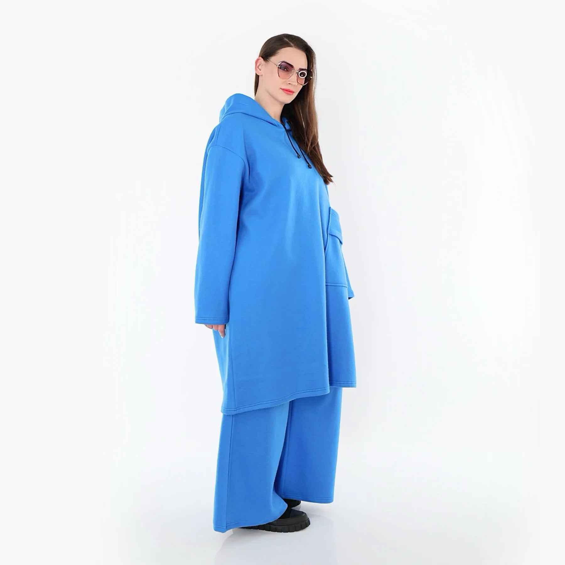  A-Form Kleid von AKH Fashion aus Baumwolle, 1547.06989, Blau, Ausgefallen, Zeitlos, Schick