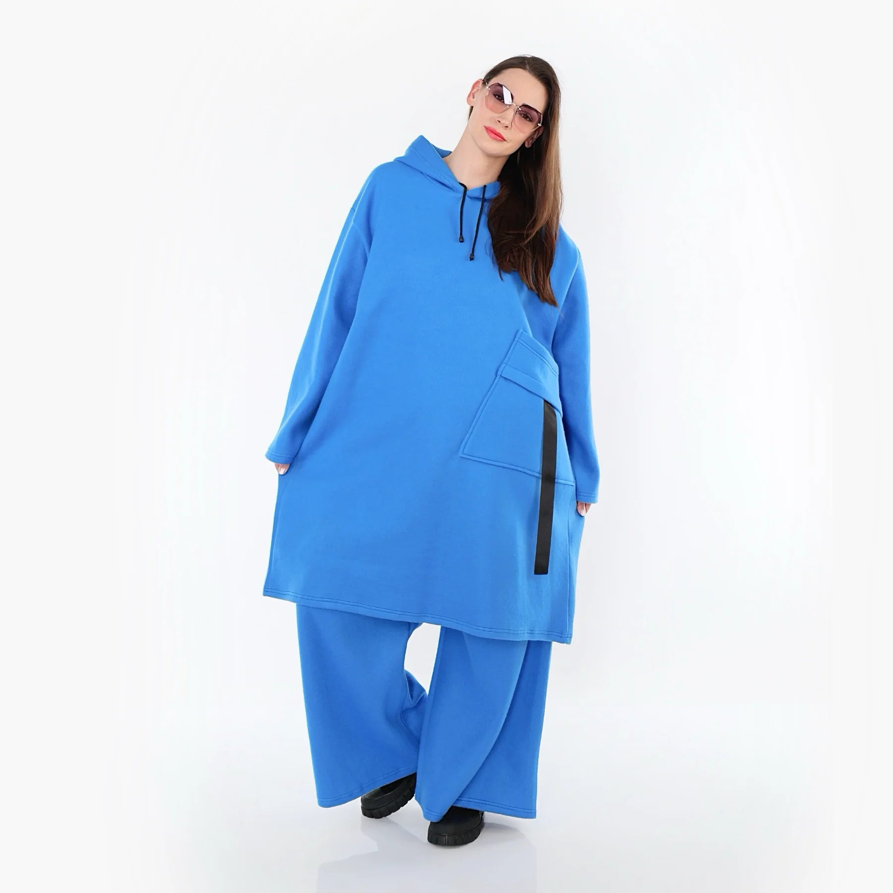  A-Form Kleid von AKH Fashion aus Baumwolle, 1547.06989, Blau, Ausgefallen, Zeitlos, Schick