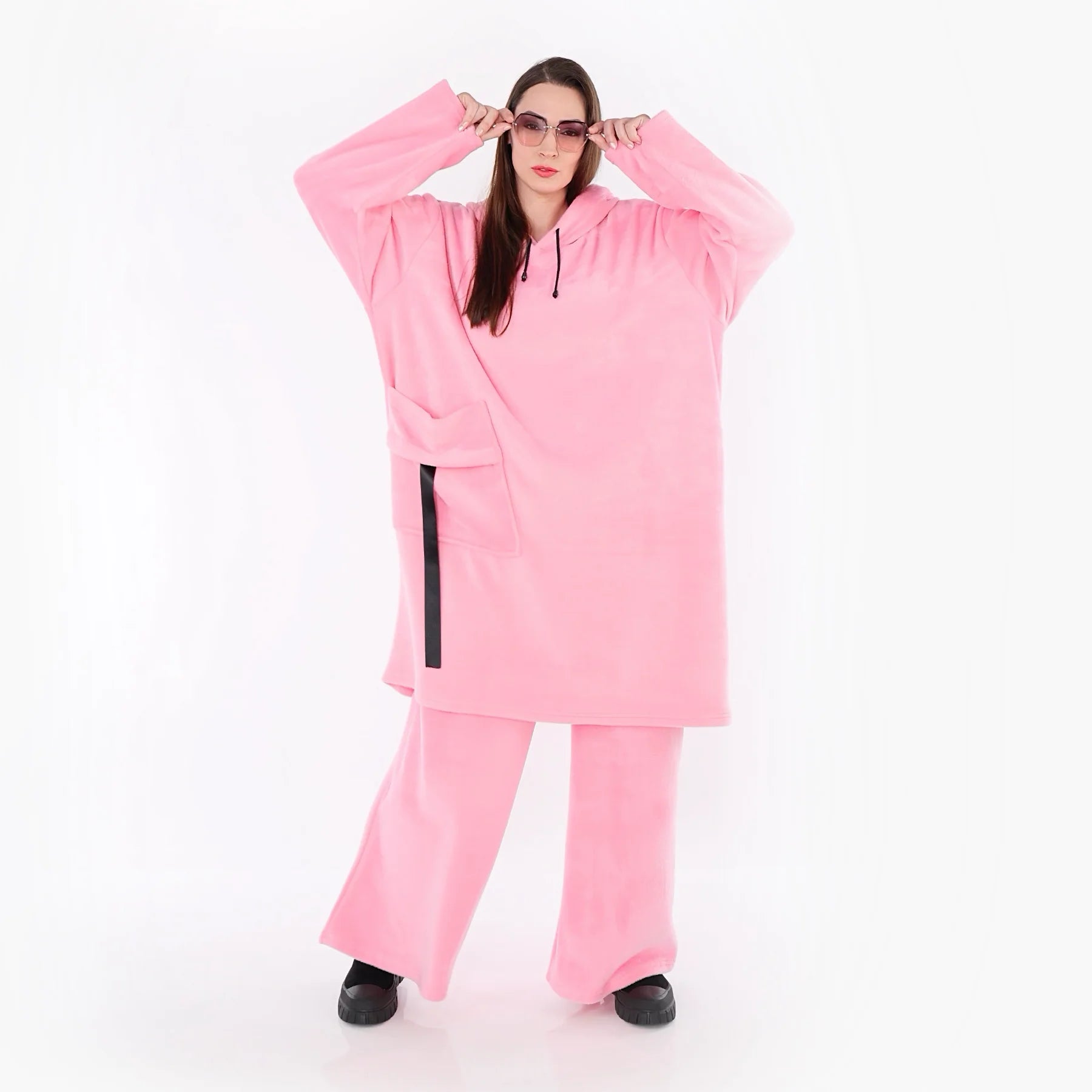  A-Form Kleid von AKH Fashion aus Baumwolle, 1547.06989, Pink, Ausgefallen, Zeitlos, Schick