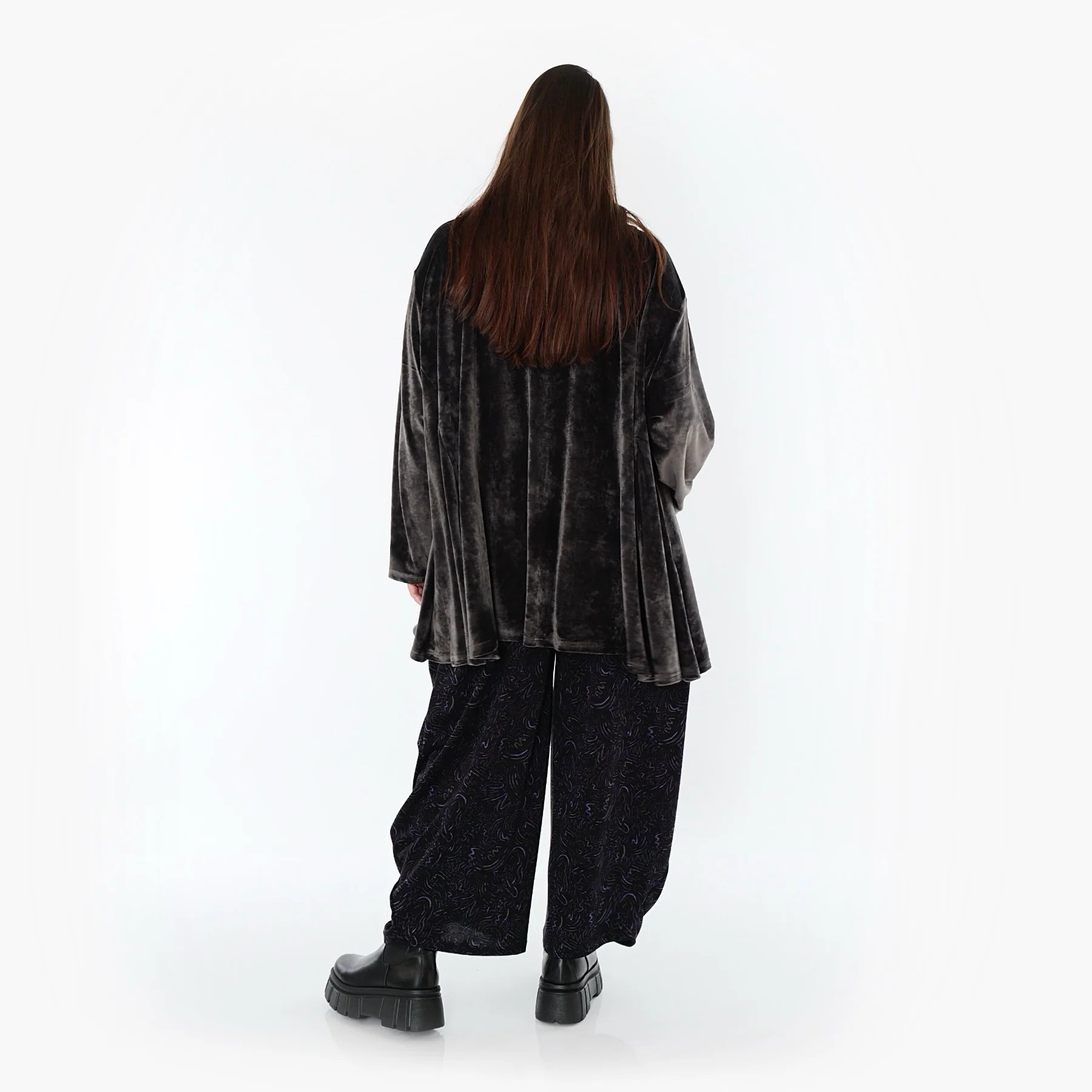  A-Form Bigshirt von AKH Fashion aus Materialmix, 1555.0593R, Anthrazit, Ausgefallen, Zeitlos