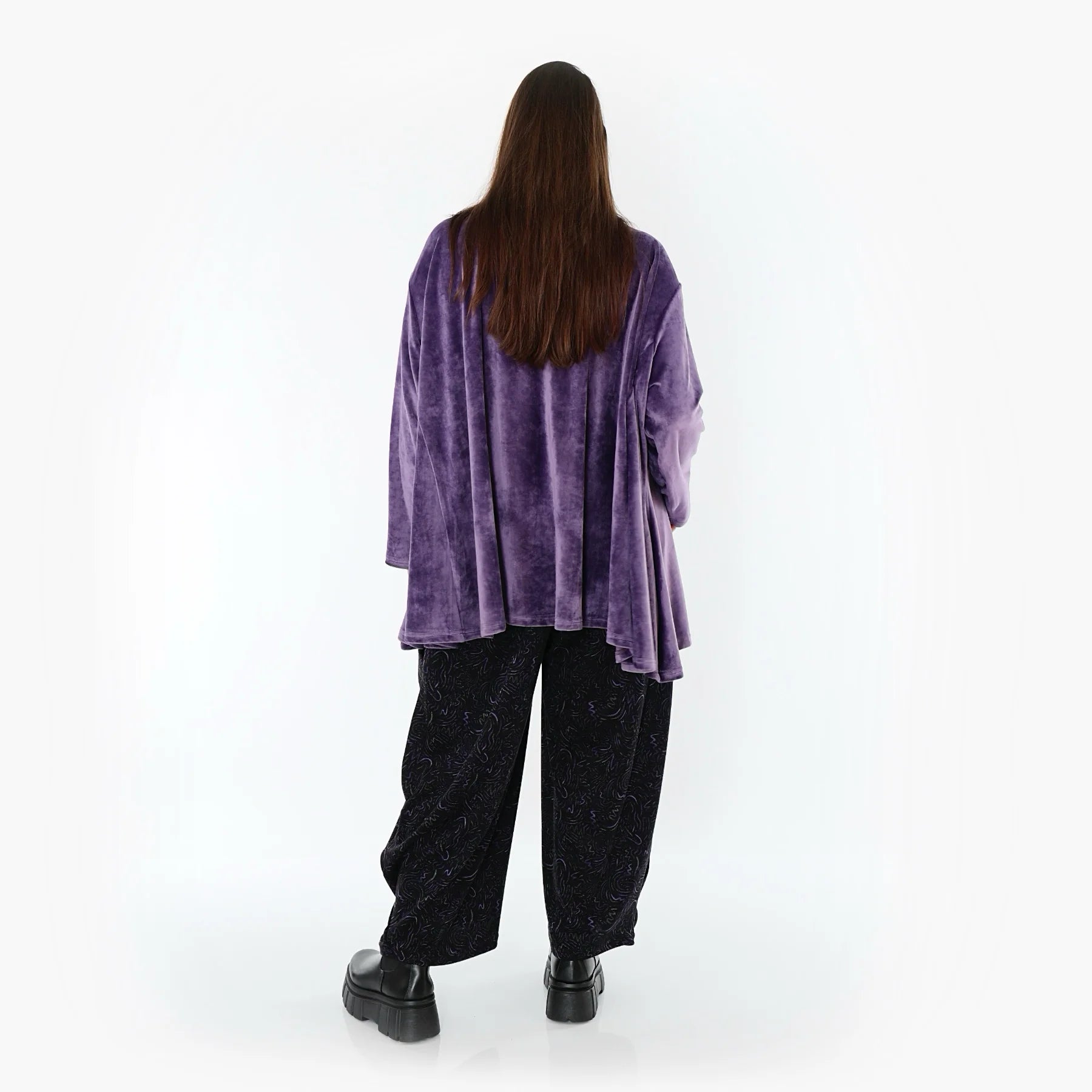  A-Form Bigshirt von AKH Fashion aus Materialmix, 1555.0593R, Lila, Ausgefallen, Zeitlos