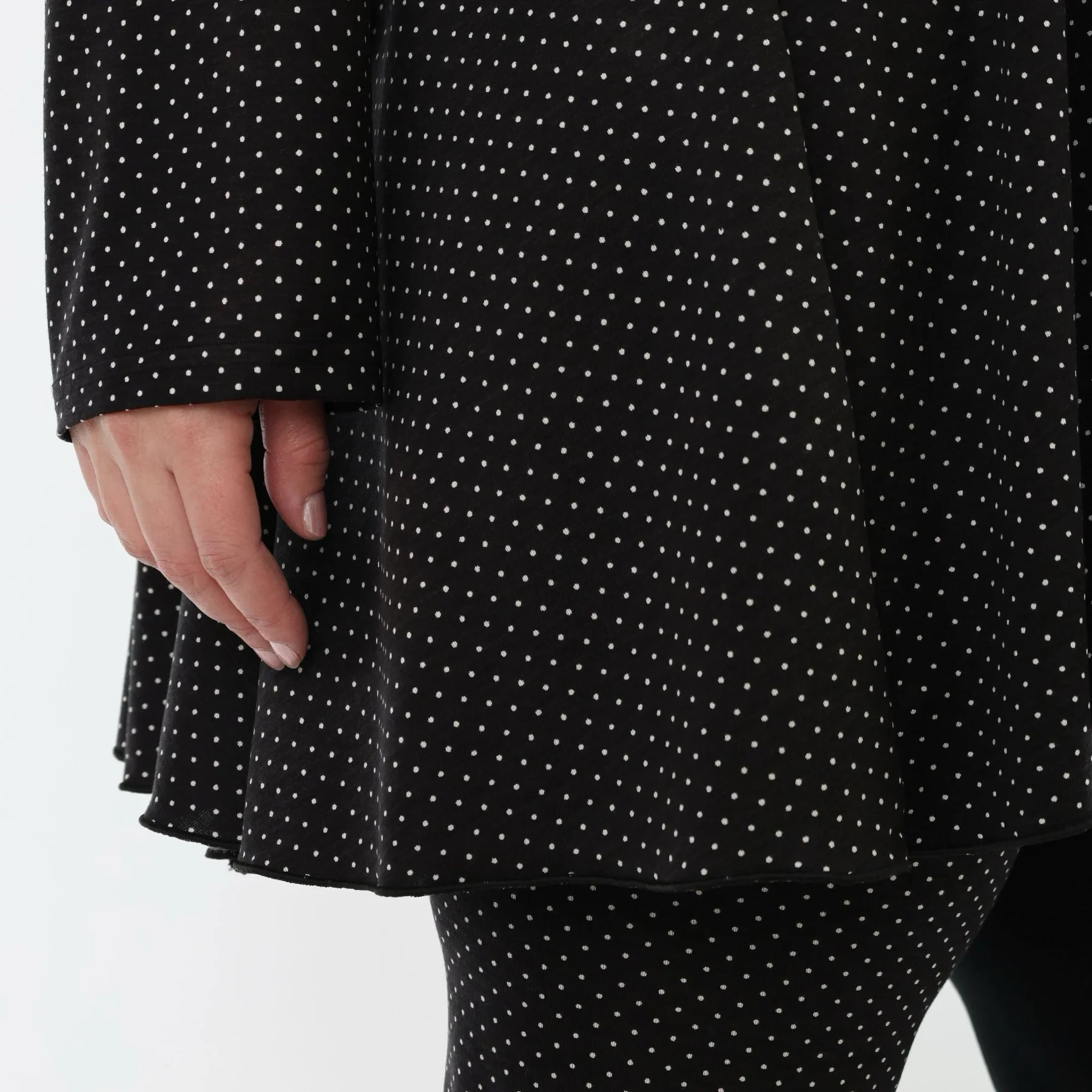  A-Form Bigshirt von AKH Fashion aus Viskose, 1558.00593, Schwarz/Weiß, Punkte, Ausgefallen