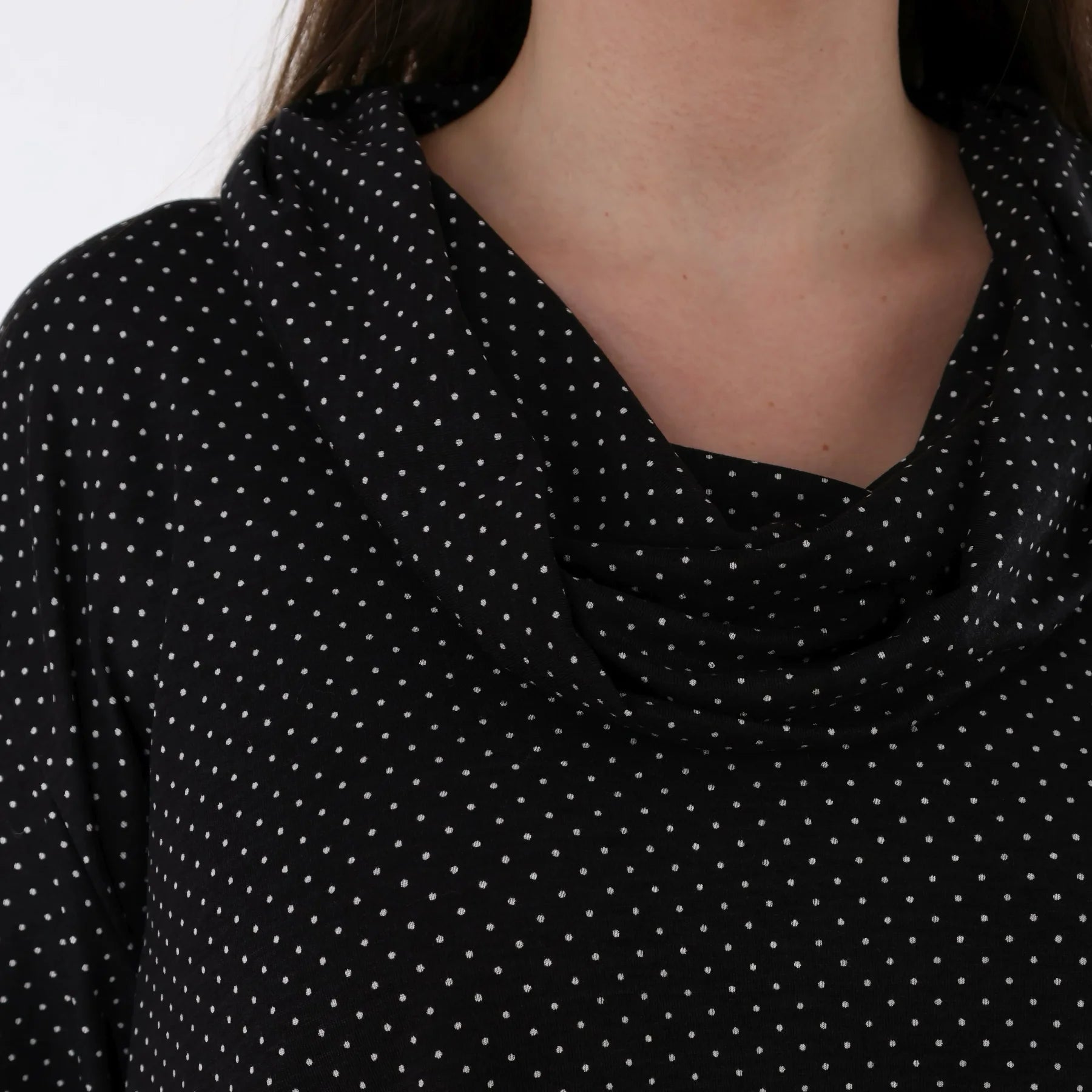  A-Form Bigshirt von AKH Fashion aus Viskose, 1558.03371, Schwarz/Weiß, Punkte, Ausgefallen