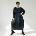 Ballonkleid von AKH Fashion aus Polyester, 1562.01926, Blau/Schwarz, Kariert, Ausgefallen