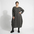  Ballonkleid von AKH Fashion aus Polyester, 1562.01926, Grau/Schwarz, Kariert, Ausgefallen