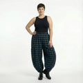  Ballonhose von AKH Fashion aus Polyester, 1562.08069, Blau/Schwarz, Kariert, Ausgefallen