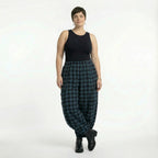  Ballonhose von AKH Fashion aus Polyester, 1562.08069, Blau/Schwarz, Kariert, Ausgefallen