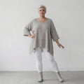 A-Form Bigshirt von AKH Fashion aus Baumwolle, 1573.05593, Beige, Kariert, Ausgefallen