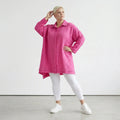  A-Form Bluse von AKH Fashion aus Baumwolle, 1573.07110, Fuchsia, Kariert, Ausgefallen
