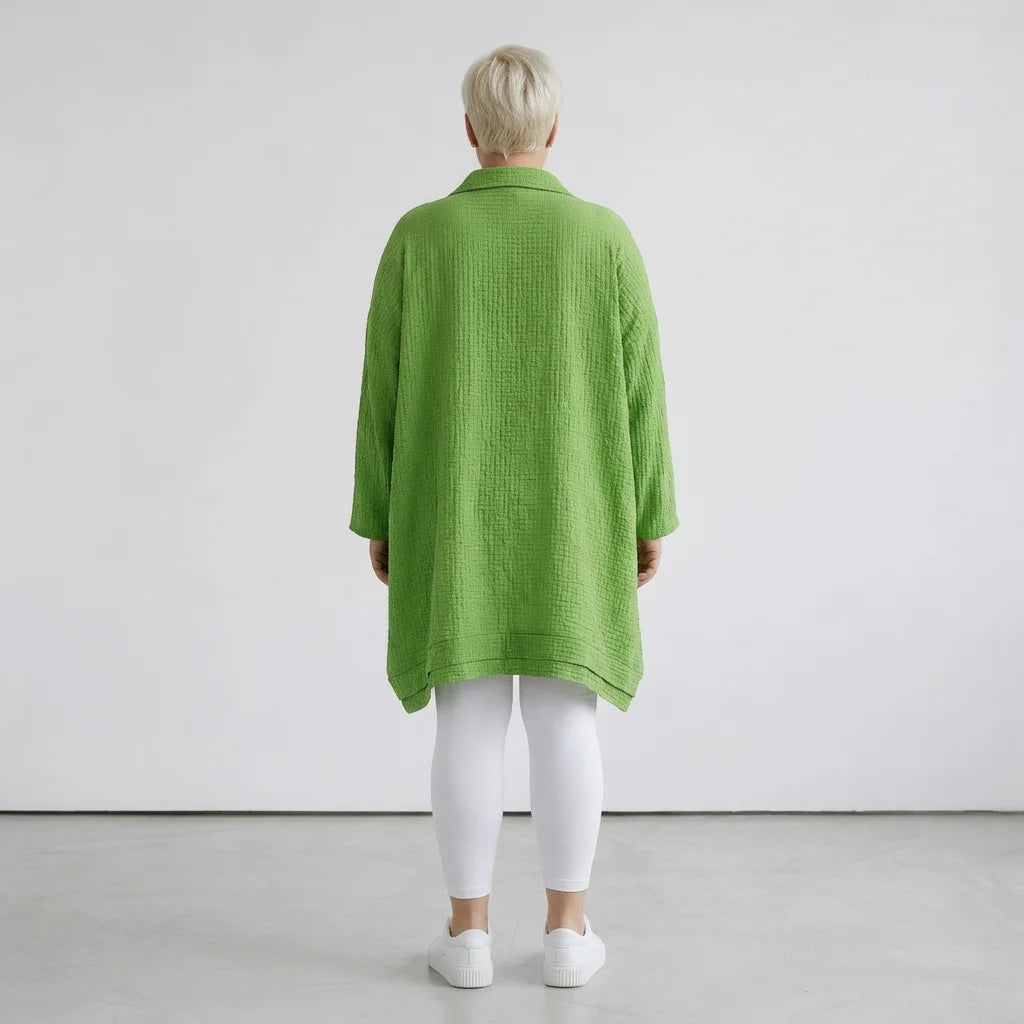 A-Form Bluse von AKH Fashion aus Baumwolle, 1573.07110, Grün, Kariert, Ausgefallen, Schick