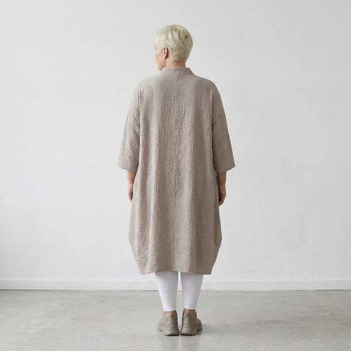 Ballon Bluse von AKH Fashion aus Baumwolle, 1573.07117, Beige, Kariert, Ausgefallen