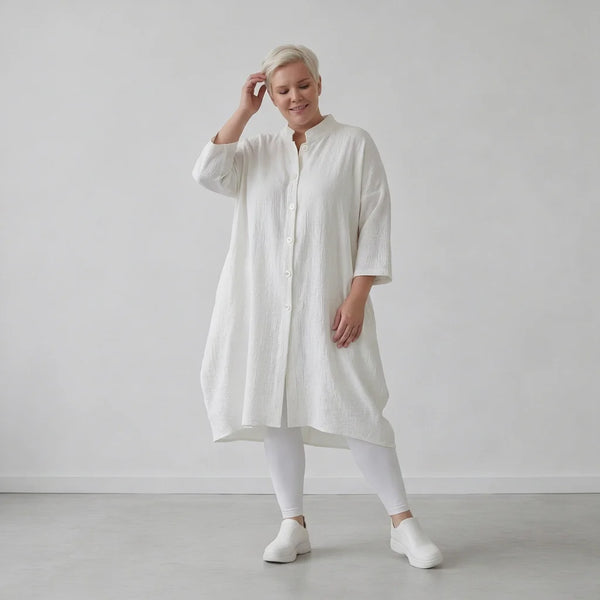 Ballon Bluse von AKH Fashion aus Baumwolle, 1573.07117, Weiß, Kariert, Ausgefallen, Schick
