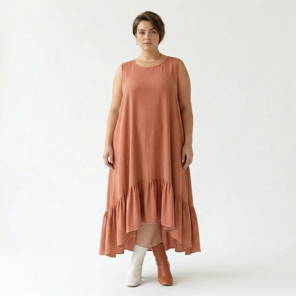 A-Form Kleid von AKH Fashion aus Viskose, 1576.07023, Mauve, Ausgefallen, Zeitlos, Schick