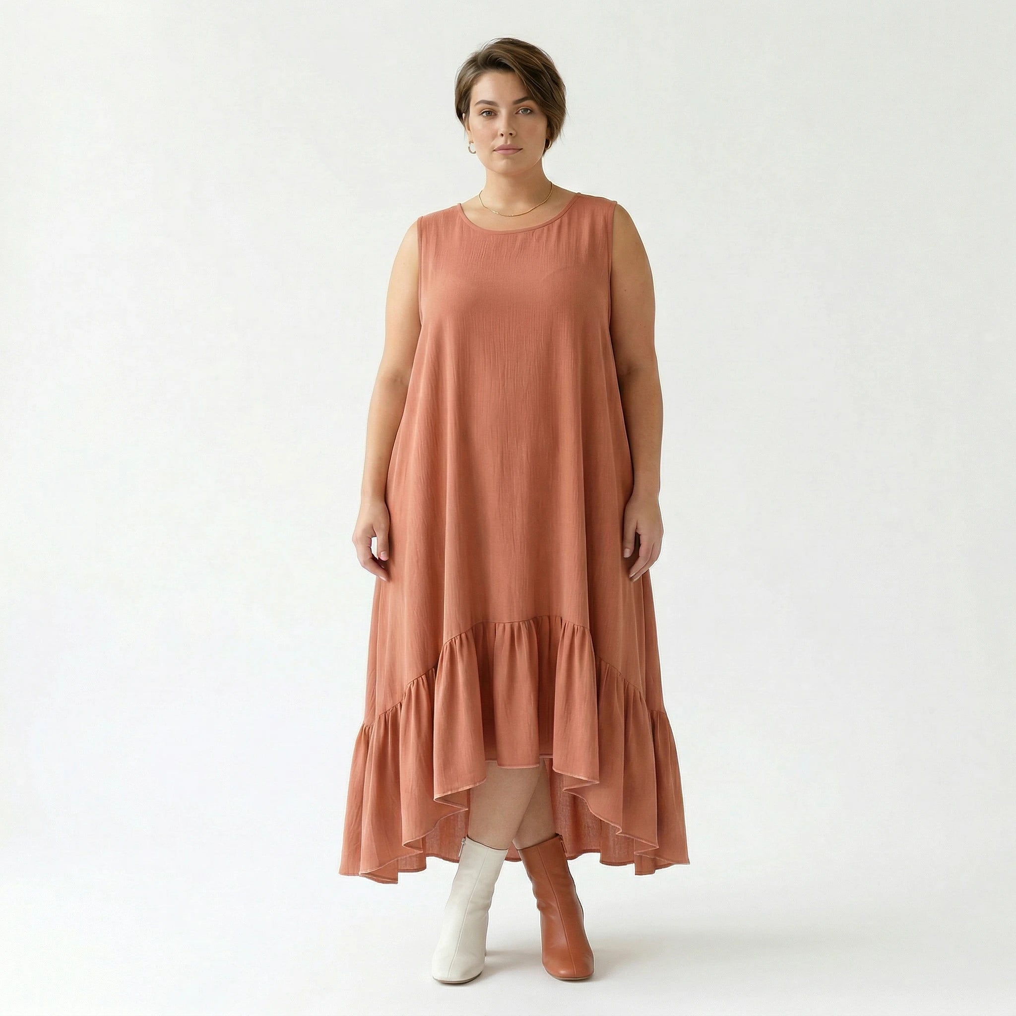 A-Form Kleid von AKH Fashion aus Viskose, 1576.07023, Mauve, Ausgefallen, Zeitlos, Schick