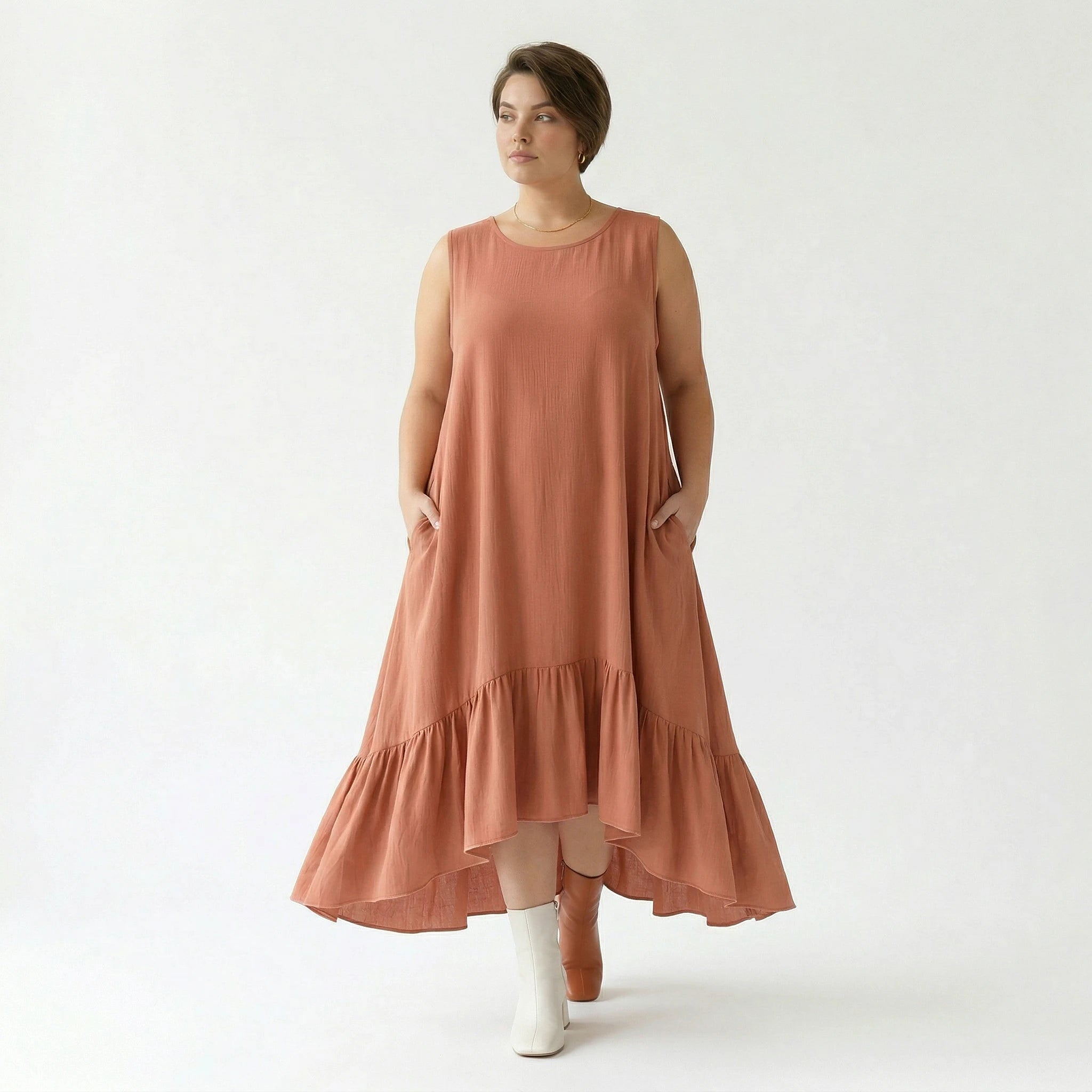 A-Form Kleid von AKH Fashion aus Viskose, 1576.07023, Mauve, Ausgefallen, Zeitlos, Schick