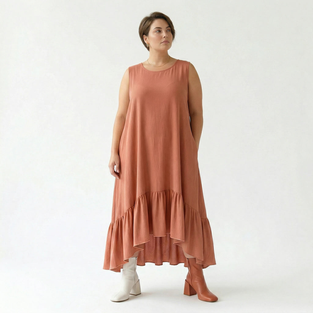 A-Form Kleid von AKH Fashion aus Viskose, 1576.07023, Mauve, Ausgefallen, Zeitlos, Schick