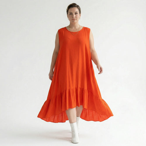 A-Form Kleid von AKH Fashion aus Viskose, 1576.07023, Orange, Ausgefallen, Zeitlos, Schick