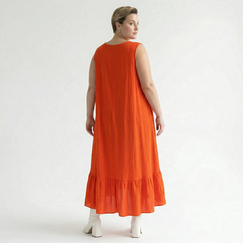 A-Form Kleid von AKH Fashion aus Viskose, 1576.07023, Orange, Ausgefallen, Zeitlos, Schick