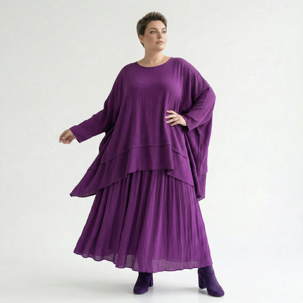 A-Form Rock von AKH Fashion aus Viskose, 1576.07186, Lila, Ausgefallen, Zeitlos, Schick