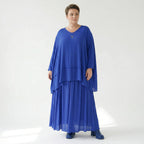 A-Form Rock von AKH Fashion aus Viskose, 1576.07186, Royalblau, Ausgefallen, Zeitlos