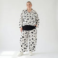 Ballonhose von AKH Fashion aus Viskose, 1579.07126, Weiß/Schwarz, Kleckse, Ausgefallen