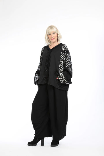  Jacke von AKH Fashion aus Viskose in kastiger Form, 1212.06558, Schwarz-Silber, Schick