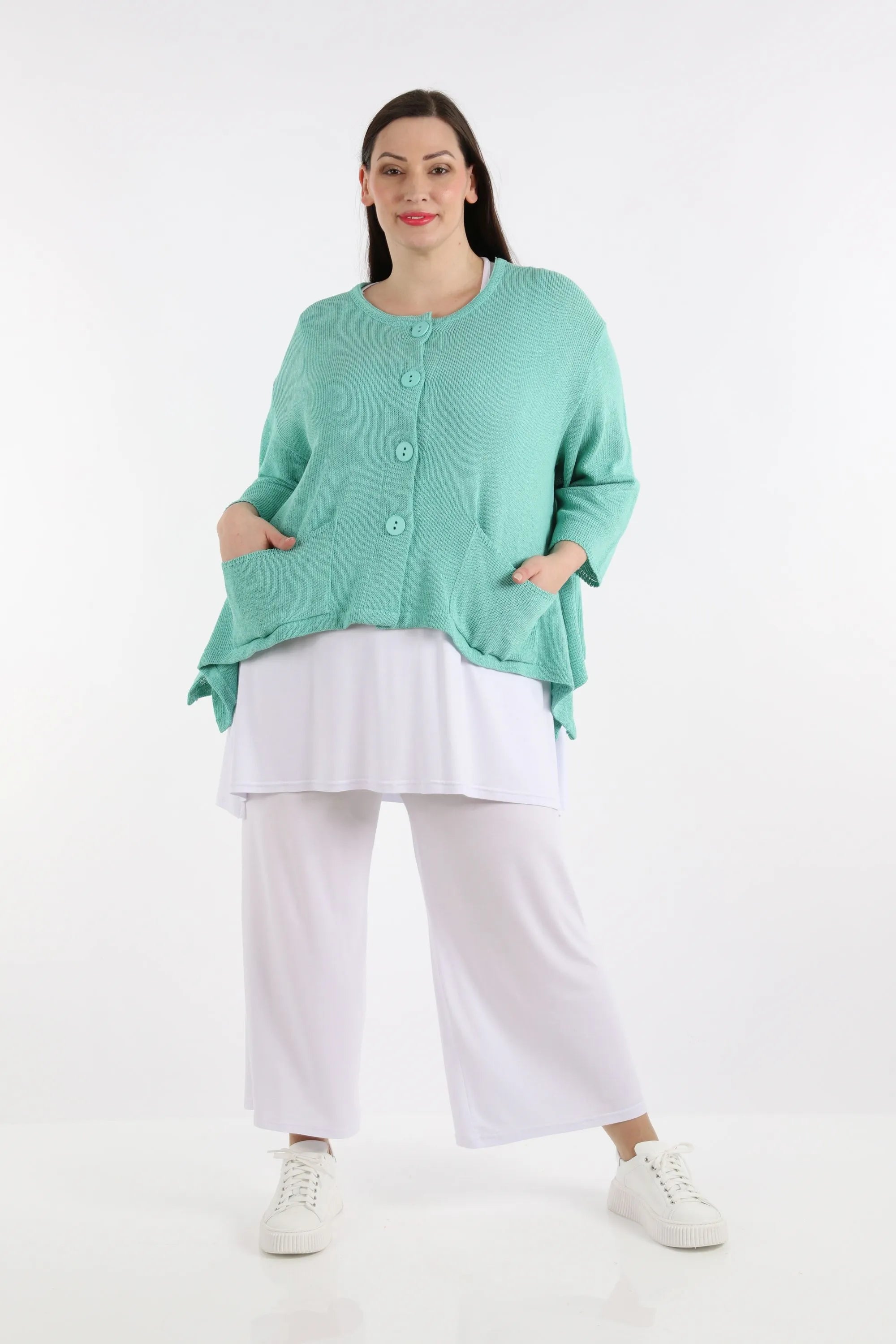  A-Form Jacke von AKH Fashion aus Baumwolle, 1110.00118, Mint, Schick, Modern, Bequem