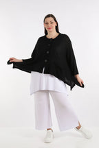 A-Form Jacke von AKH Fashion aus Baumwolle, ausgefallene, zeitlose Lagenlook Mode