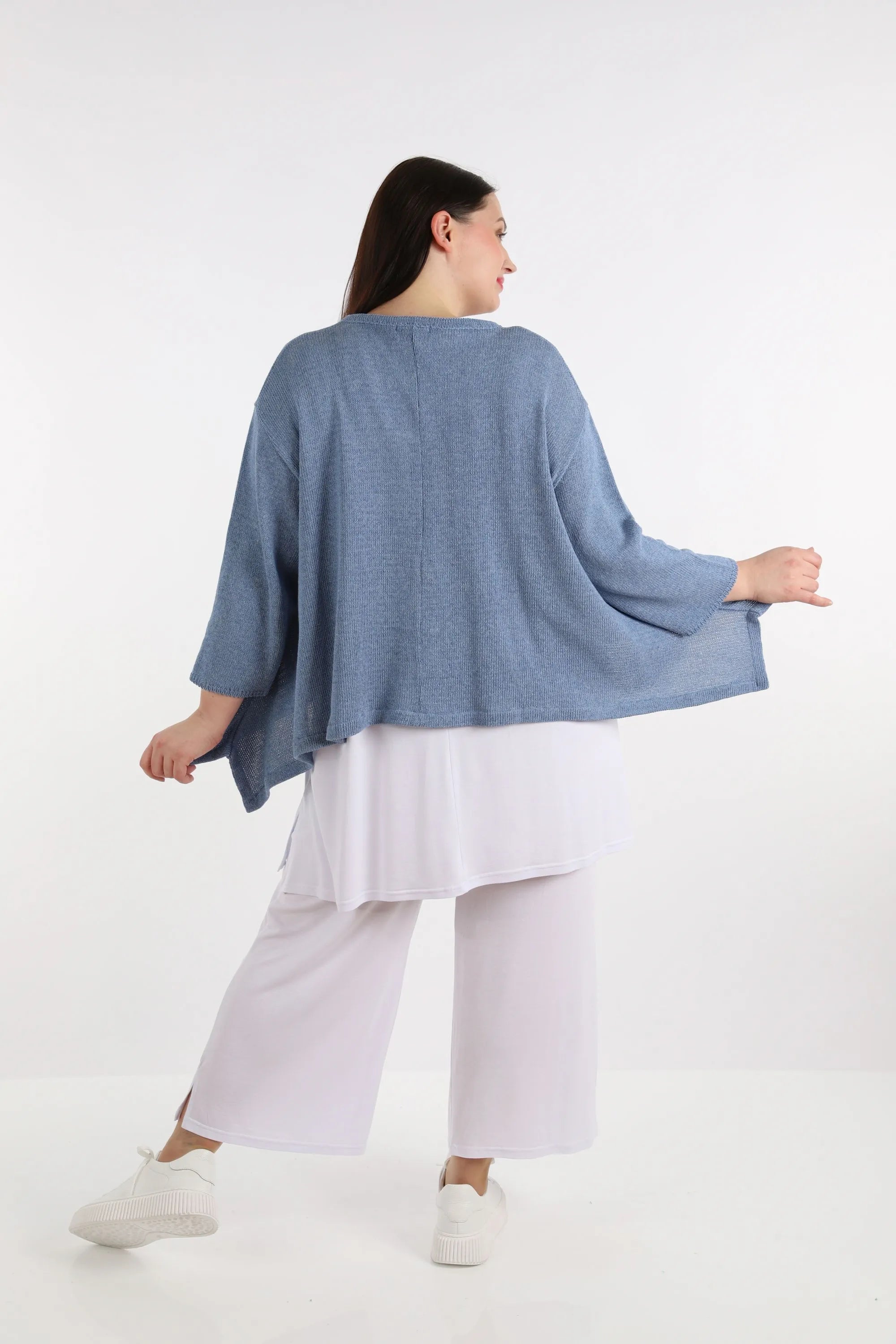  A-Form Jacke von AKH Fashion aus Baumwolle, 1110.00118, Jeansblau, Schick, Modern, Bequem