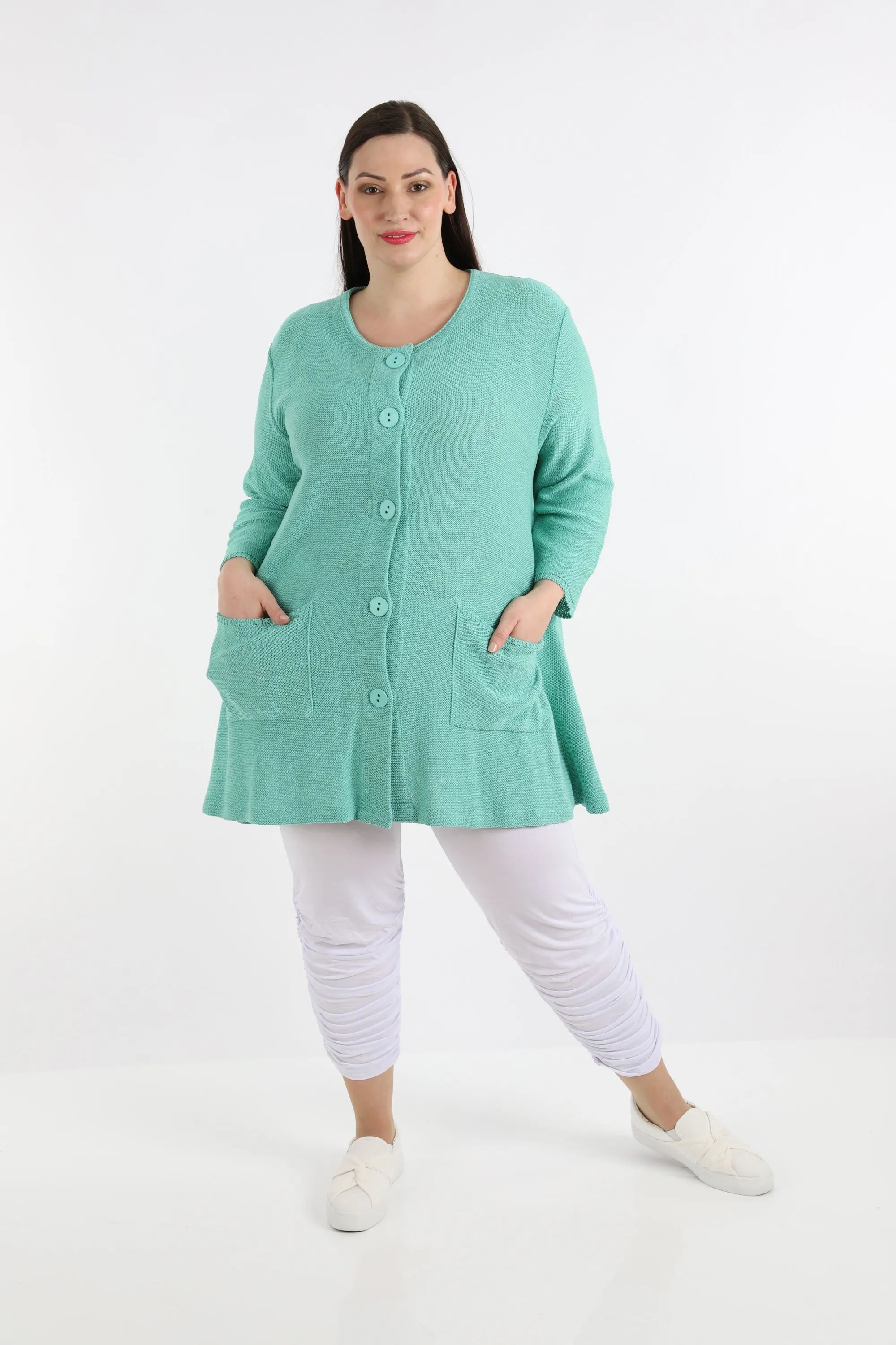  A-Form Jacke von AKH Fashion aus Baumwolle, 1110.01382, Mint, Schick, Modern, Bequem