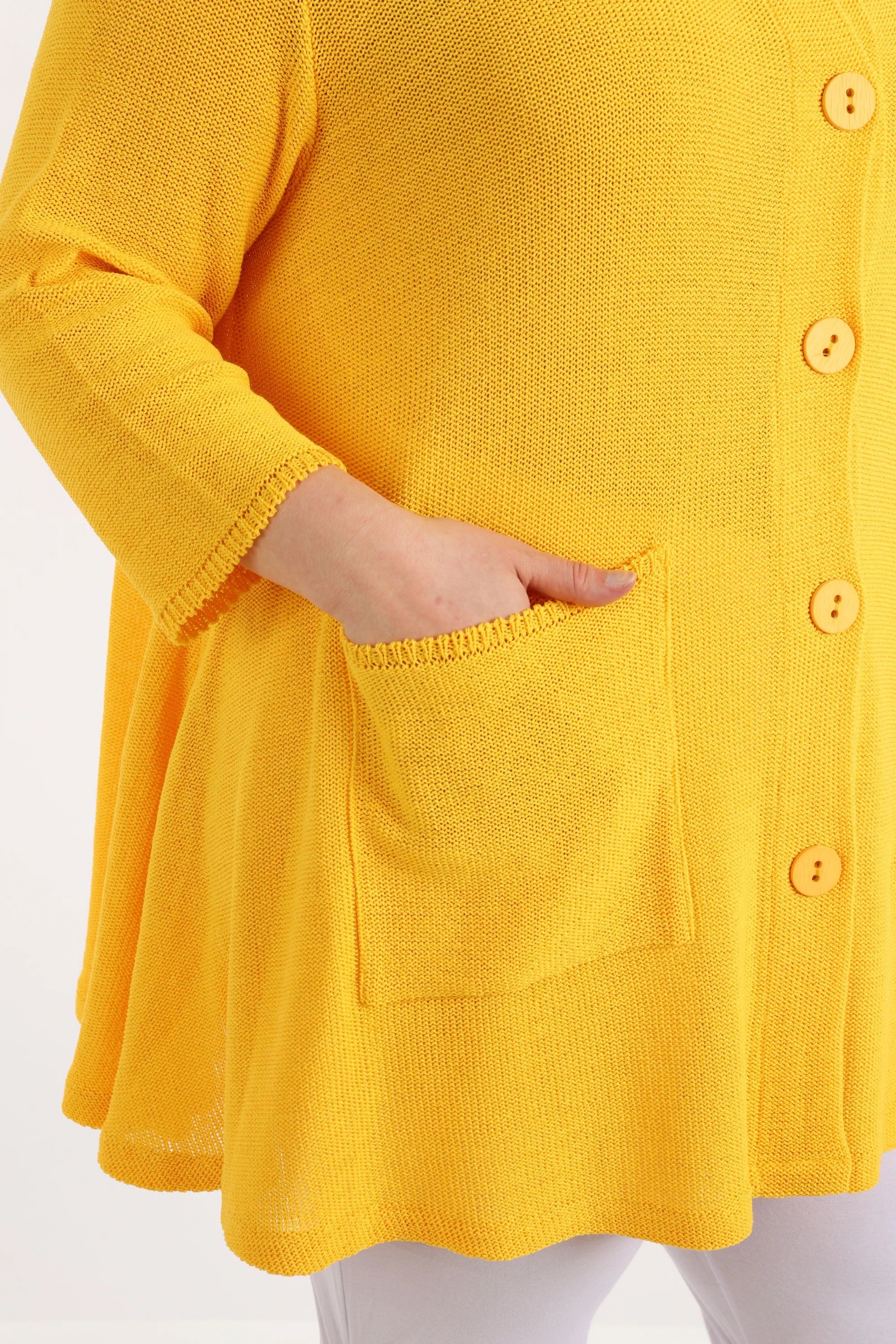  A-Form Jacke von AKH Fashion aus Baumwolle, 1110.01382, Gelb, Schick, Modern, Bequem