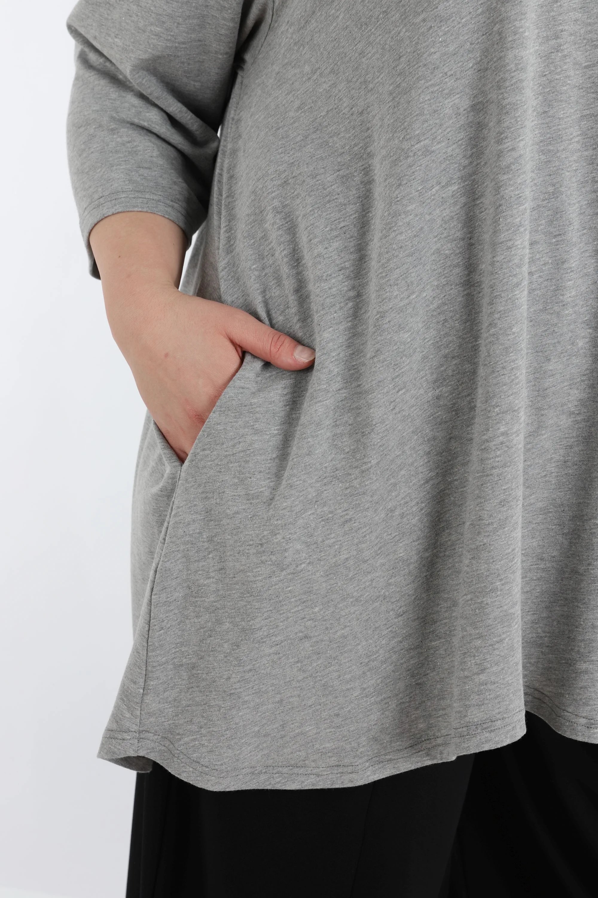  A-Form Shirt von AKH Fashion aus Viskose, 1233.02135, Grau, Schick, Modern, Bequem