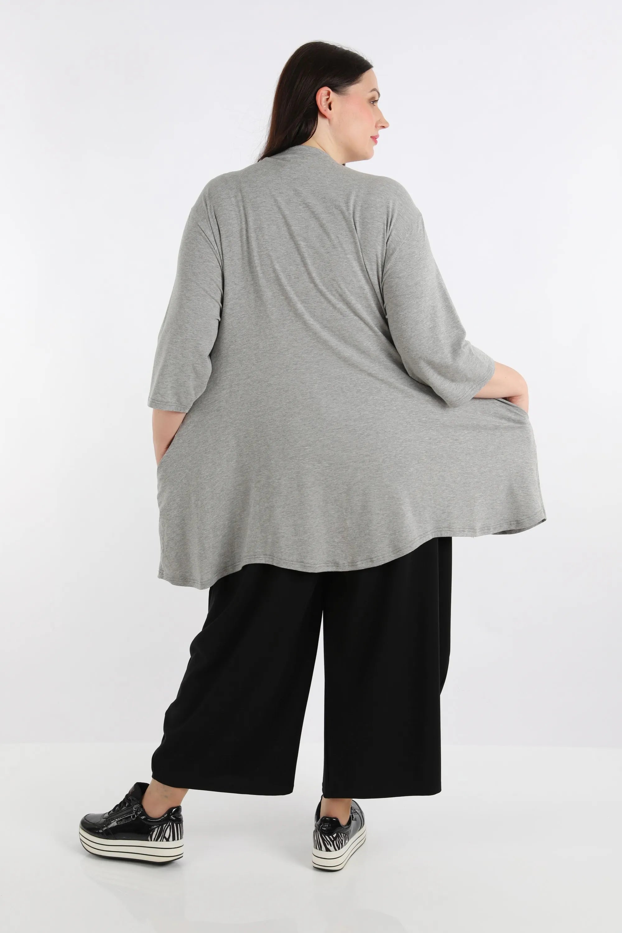  A-Form Shirt von AKH Fashion aus Viskose, 1233.02135, Grau, Schick, Modern, Bequem