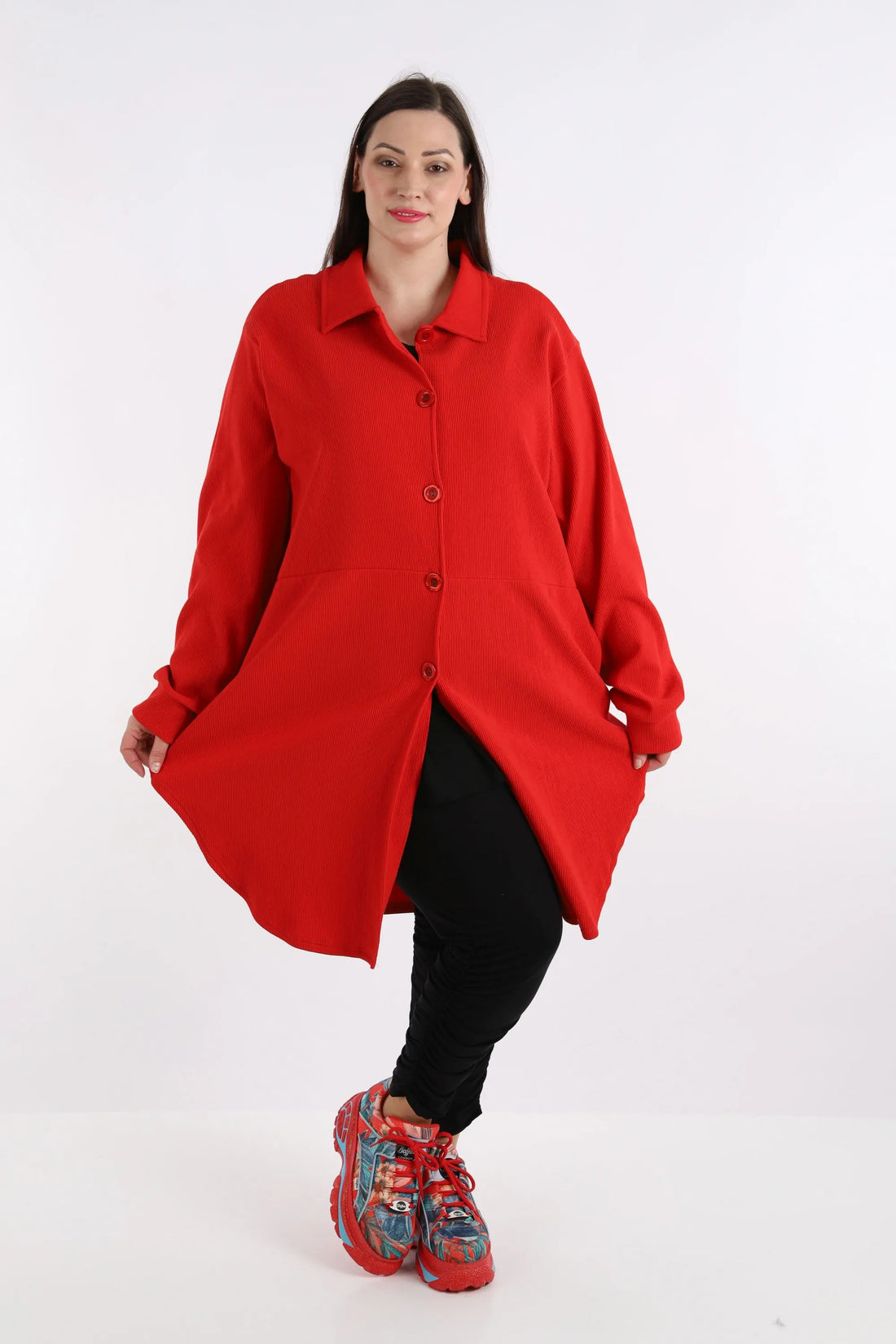 Bluse von AKH Fashion aus Baumwolle in gerundeter Form, 1252.06881, Rot, Schick, Modern